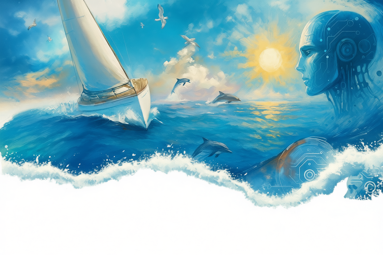 Широкоформатная обложка с пляжем и закатом